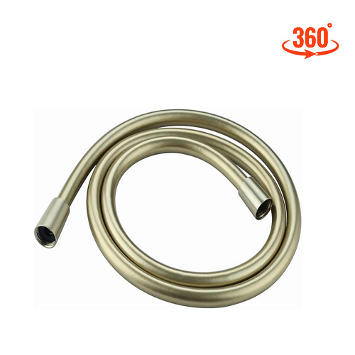 GOLD PVC ANTI-TWIST 360° SHOWER HOSE CONICAL NUTS